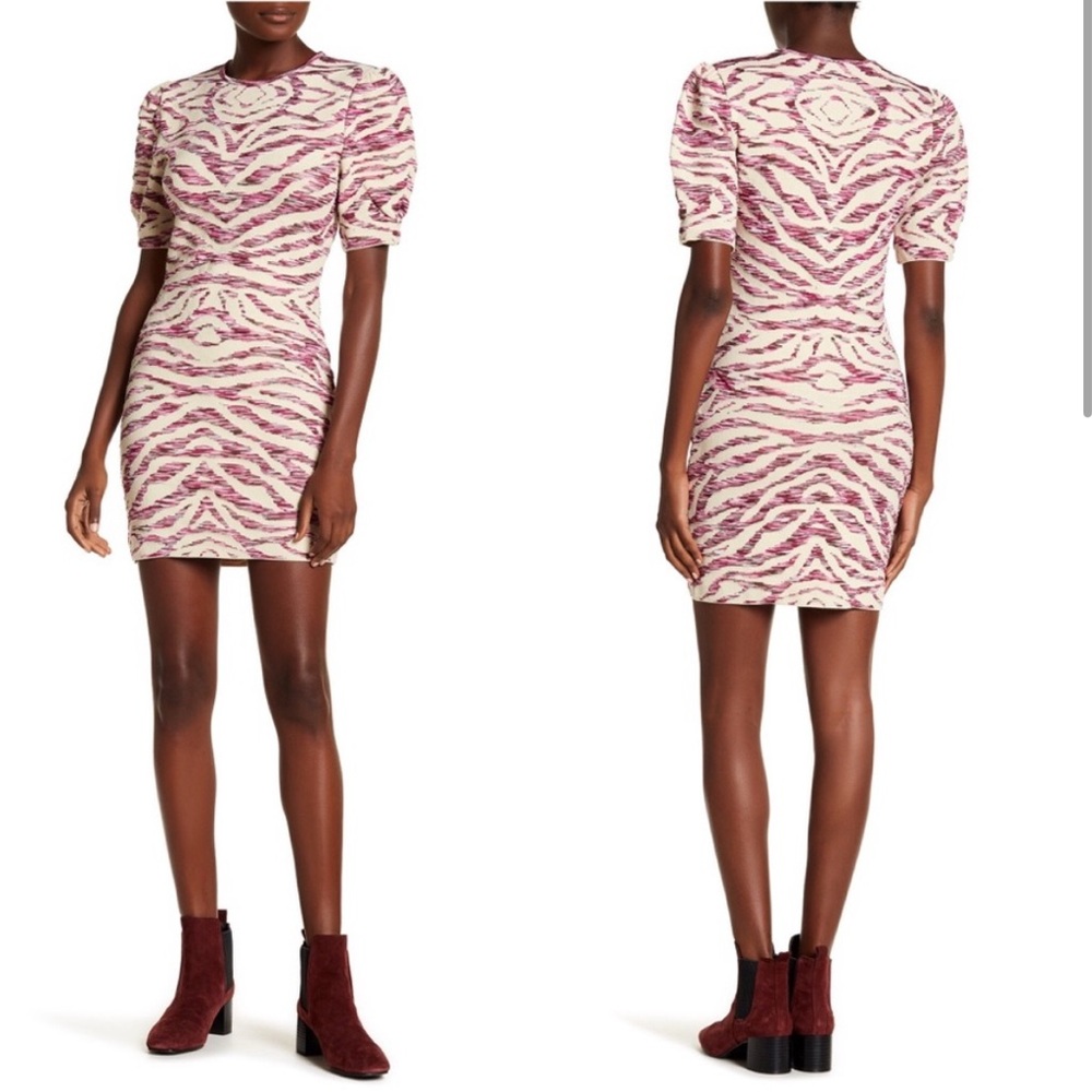 Free People Take Me Out Zebra Sweater Dress M